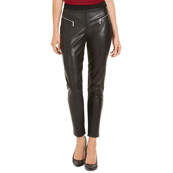 Michael Kors Pants - Michael Kors Women's Faux Leather Skinny Pants Black Size XX-Large